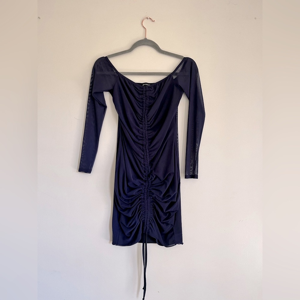 Pretty Little Thing Navy Blue Bodycon Dress